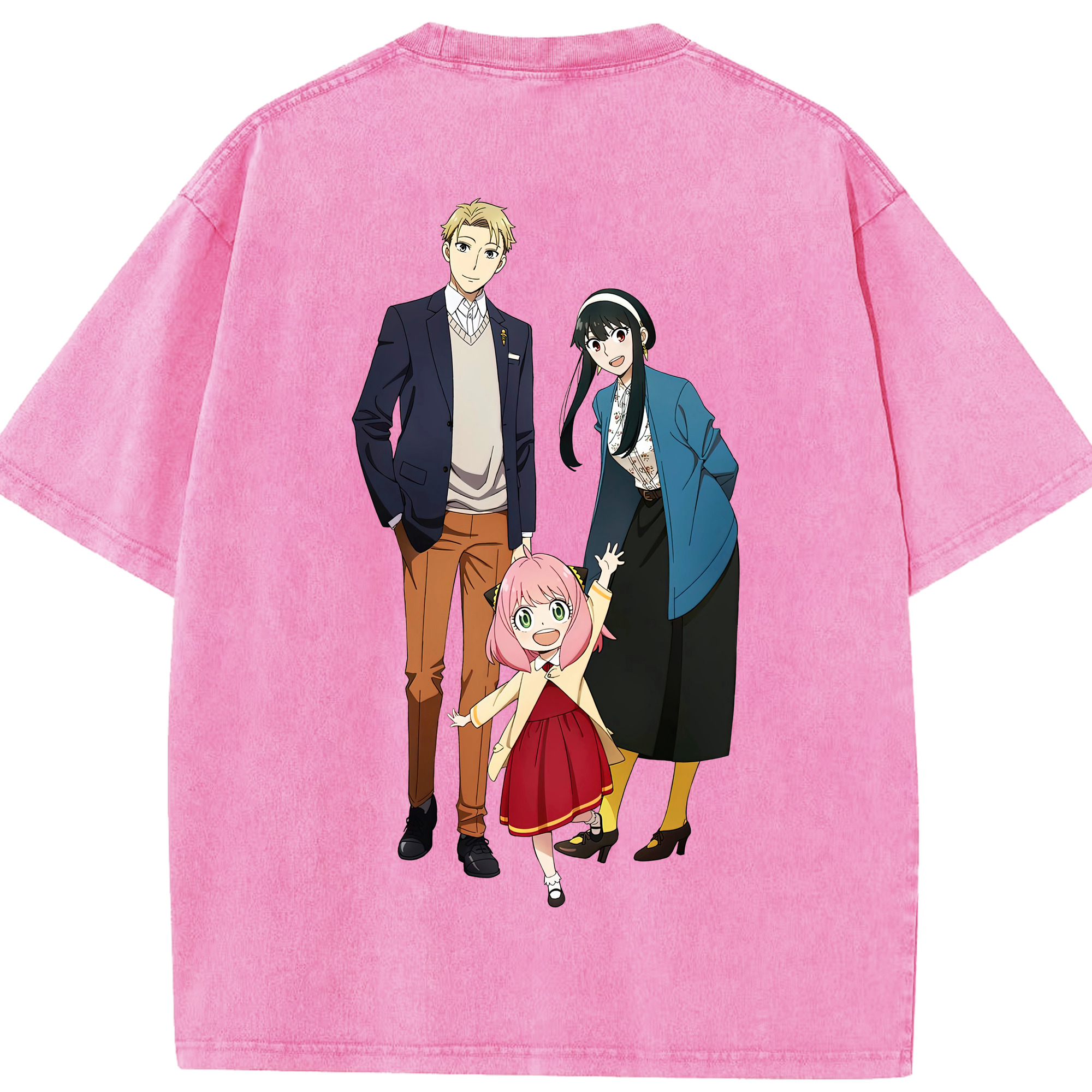 （画像用） SPY×FAMILY间谍家家酒 綿100% ヴィンテージ風 半袖Tシャツ（背面プリント）